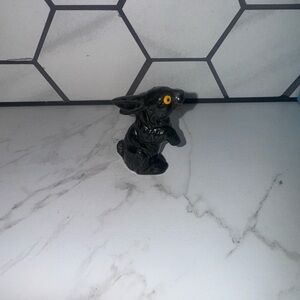 VINTAGE Black Ceramic Bunny Figurine